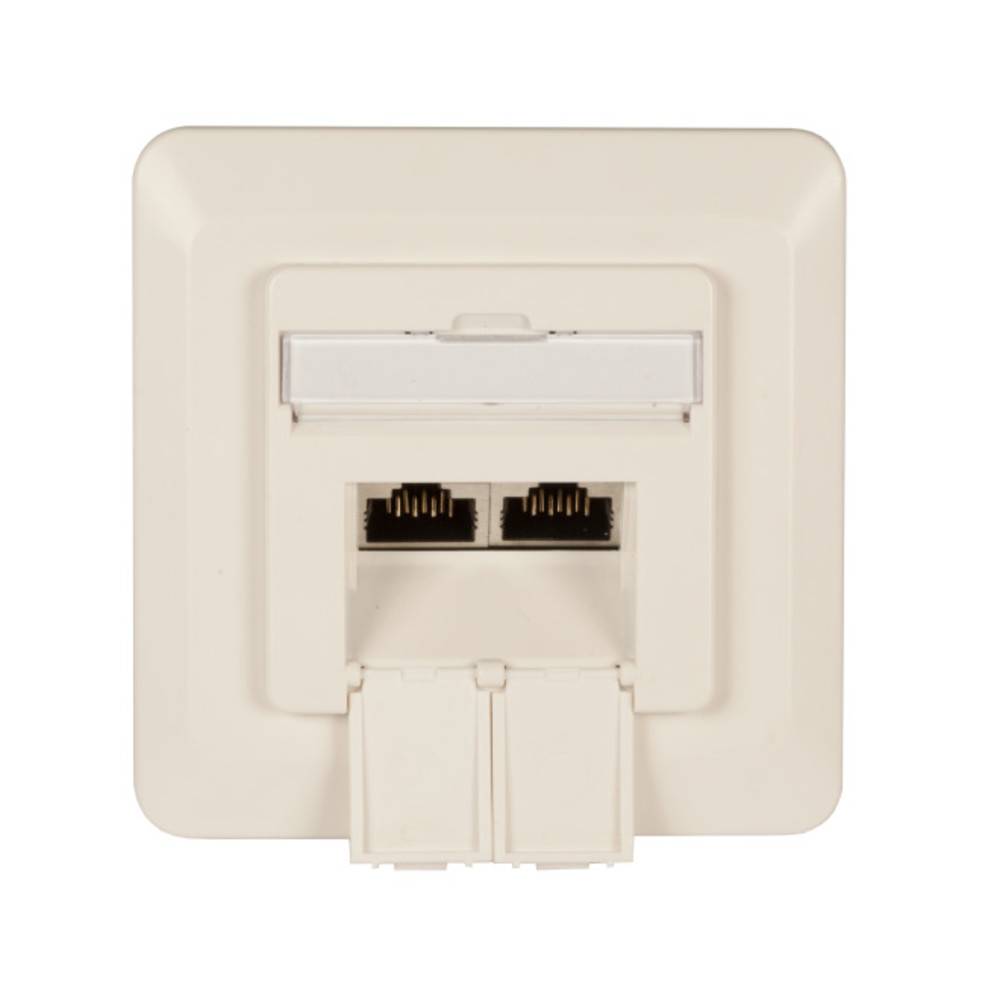 EFB Elektronik Presa di rete Da incasso Inserto con piastra centrale CAT 6A 2 Porte Bianco puro (RAL 9010)-1