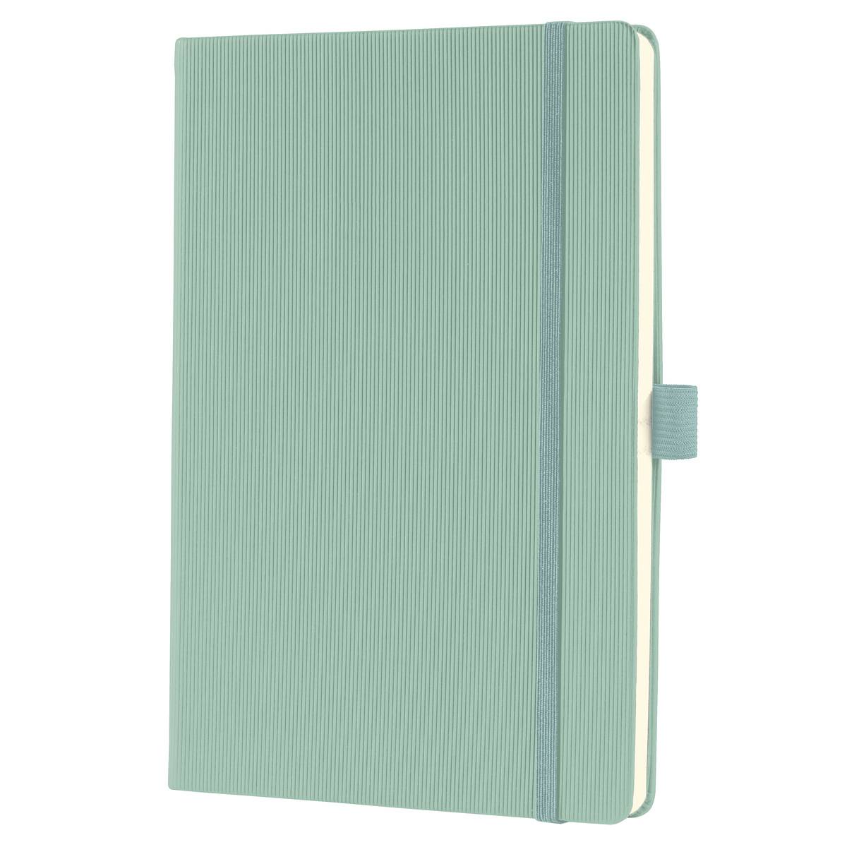 sigel Notizbuch Conceptum, DIN A5 hoch, kariert, mintgrün edle Softwave-Struktur, Hardcover, Seiten in chamois, - 1 Stüc-1