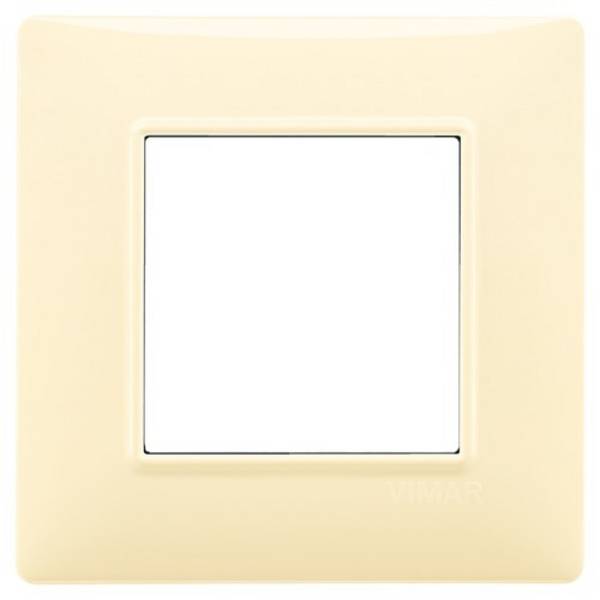 Placca 2M crema per scatola rotonda  Vimar Plana 14642.04