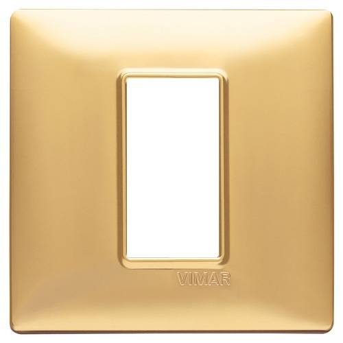 Placca 1M oro opaco scatola rotonda Vimar Plana 14641.25-0