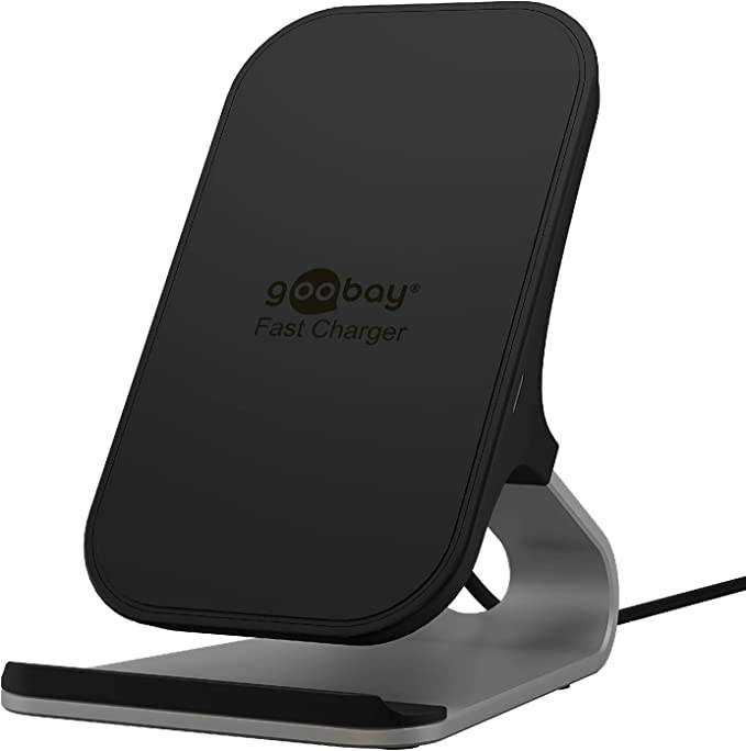 Goobay Caricatore rapido da tavolo senza fili 10 W, nero Adatto per smartphone e dispositivi con standard Qi