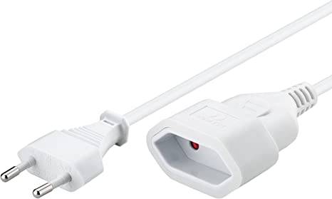 Goobay Prolunga eurospina, 2 m, bianco 2 m eurospina (tipo C CEE 7/16) > Spina Euro (tipo C CEE 7/16)