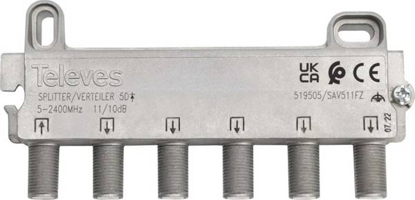 Televes SAV511FZ 5-fach Verteiler 5-2400 MHz VD: 10dB (519505)