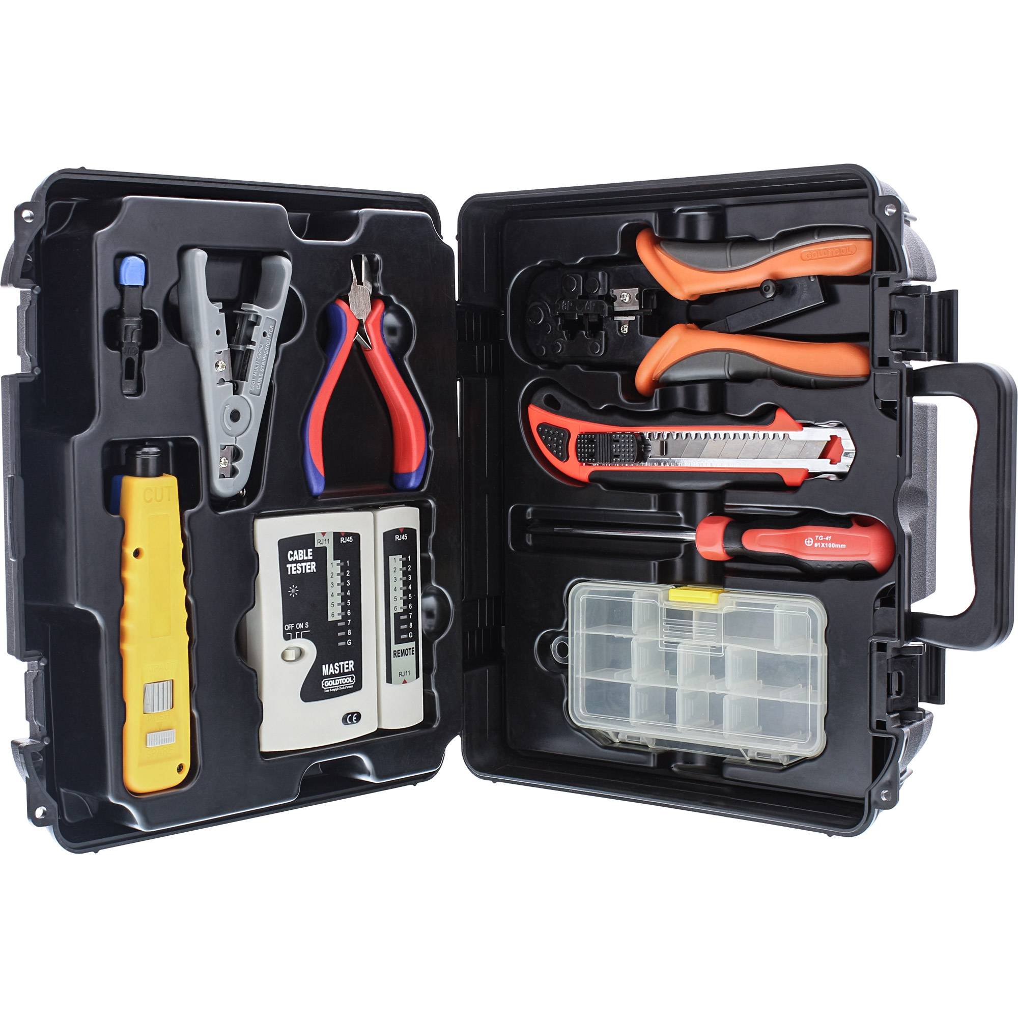 Utensili Networking per installazione rete Lan con tester, kit Base, Goldtool-0