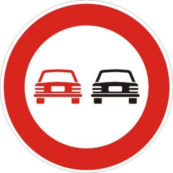 CARTELLO CIRCOLARE DIVIETO DI SORPASSO FIG.48 D.60 3210041F48