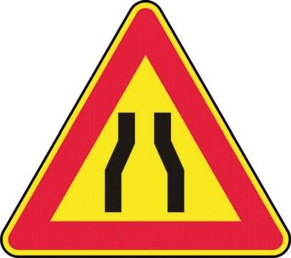 CARTELLO TRIANGOLARE  384 STRETTOIA LATO 90