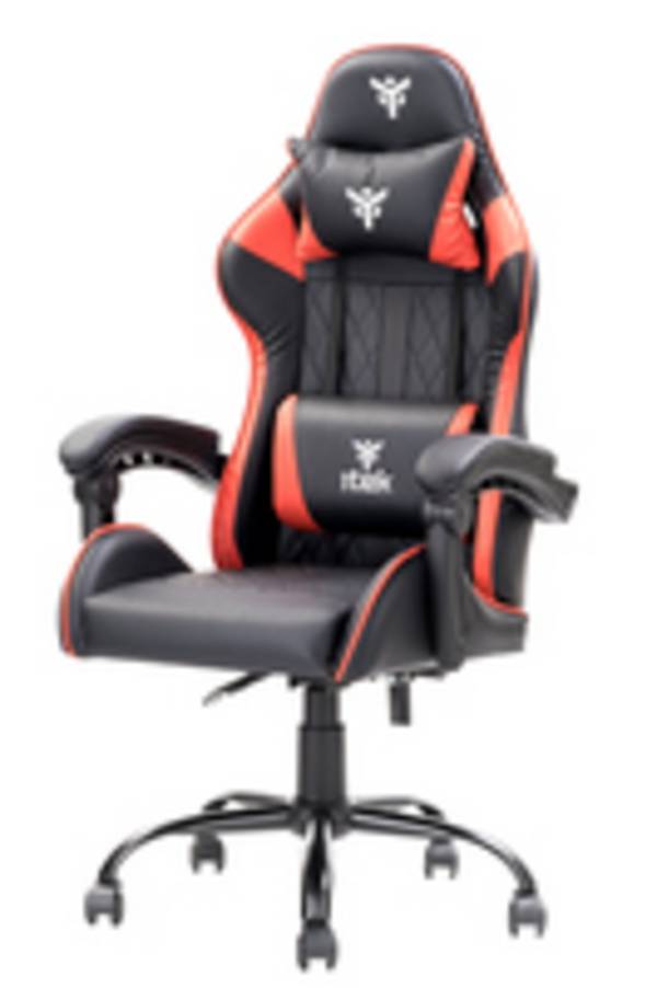 SEDIA GAMING ITEK RHOMBUS PF10 - PVC,  DOPPIO CUSCINO, SCHIENALE  RECLINABILE, NERO ROSSO (ITCGPF10BR)