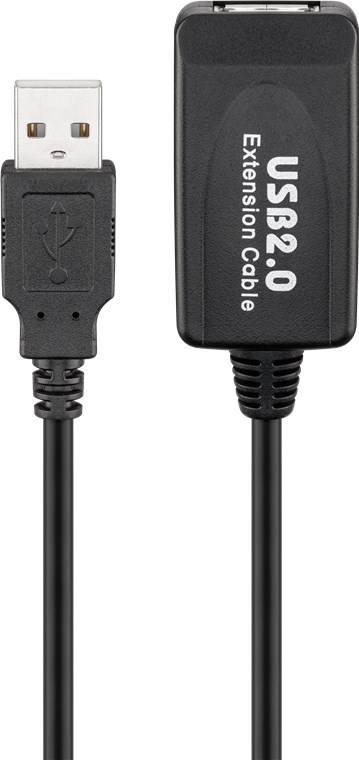 Goobay Cavo di prolunga USB attivo, 10 m, nero 10 m spina USB 2.0 (tipo A) > presa USB 2.0 (tipo A)