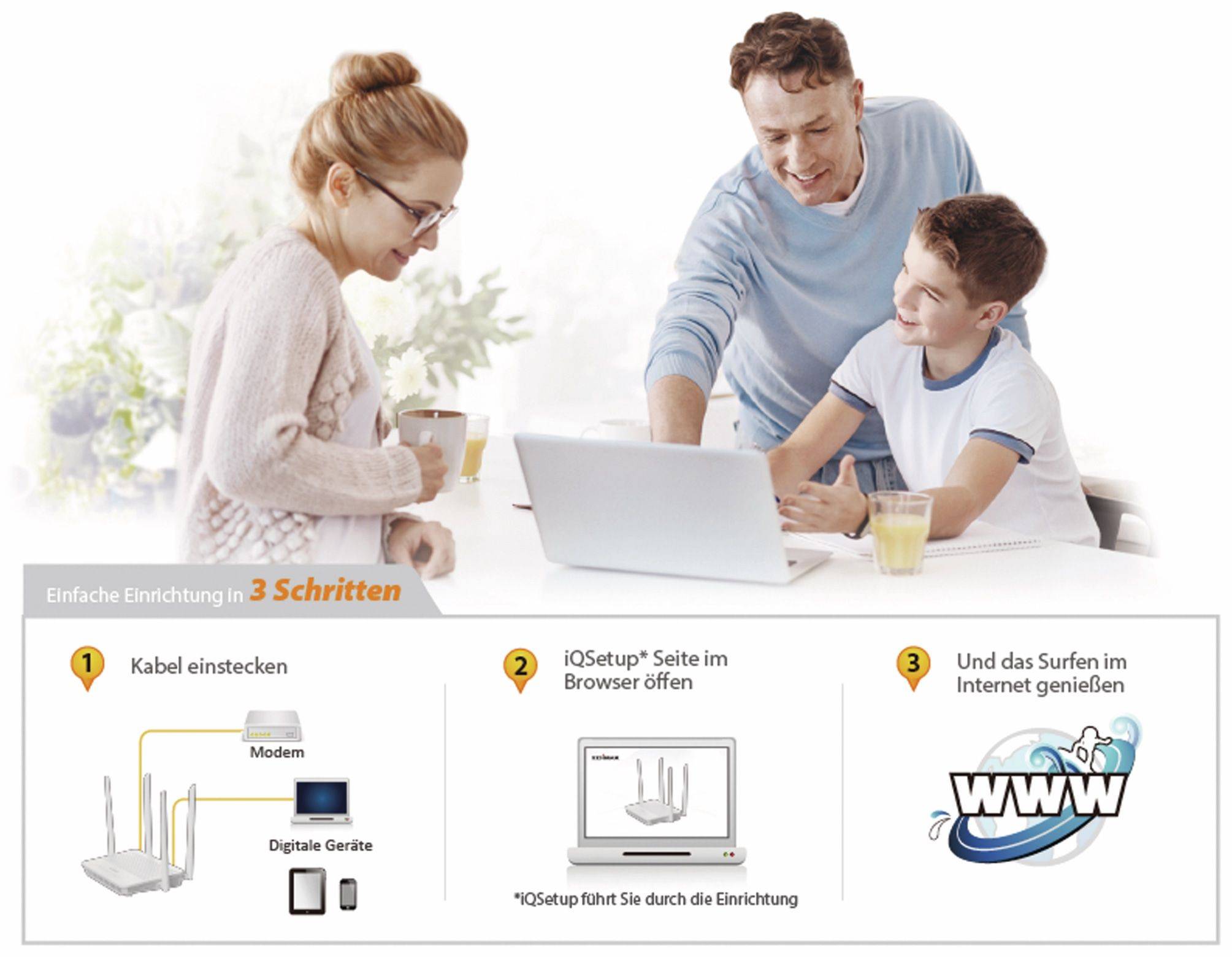 Immagine simbolo per EDIMAX BR-6478AC V3 Router WLAN 2.4 GHz, 5 GHz 1200 MBit/s