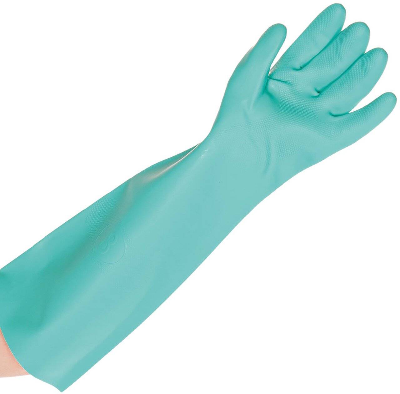 Guanto in nitrile Hygostar PROFESSIONAL, verde, taglia L, 46 cm, senza allergie-0