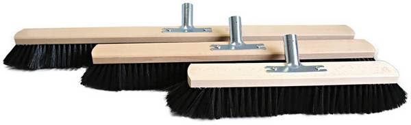 Scopa per corridoi HygoClean, legno, 80 cm, supporto in metallo nero, riempimento con miscela di peli, grezzo, 8 righe