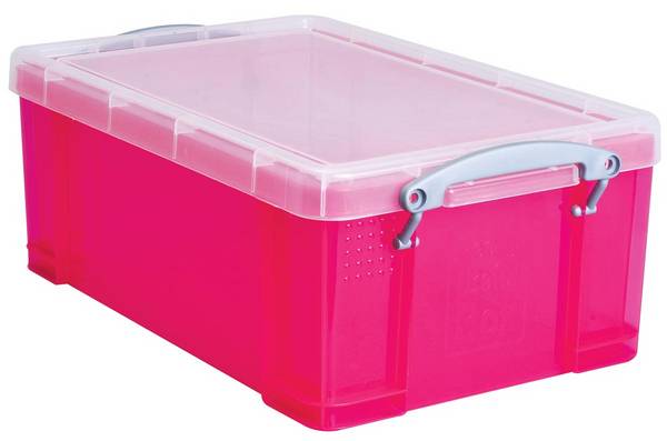 Really Useful Box Scatole portaoggetti Useful Box Trans 9.0l rosa 9.0 l - 39.5 x 25.5 x 15.5 cm trasparente, rosa