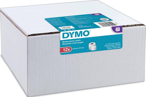 Rotolo etichette multiuso - 57 x 32 mm - bianco - 1000 etichette / rotolo - Dymo - value pack 12 pezzi