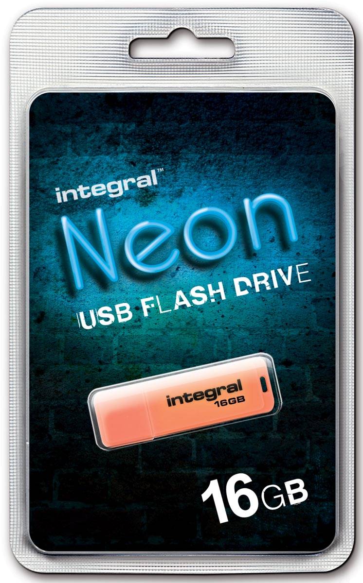 Integral 16GB USB2.0 DRIVE NEON ORANGE unitÃƒÆ’Ã‚Â  flash USB USB tipo A 2.0 Arancione (16GB USB2.0 DRIVE NEON ORNG INTE-0