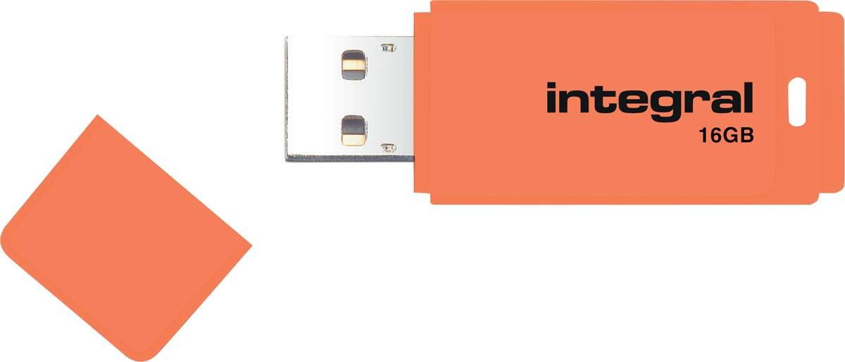 Integral 16GB USB2.0 DRIVE NEON ORANGE unitÃƒÆ’Ã‚Â  flash USB USB tipo A 2.0 Arancione (16GB USB2.0 DRIVE NEON ORNG INTE-1