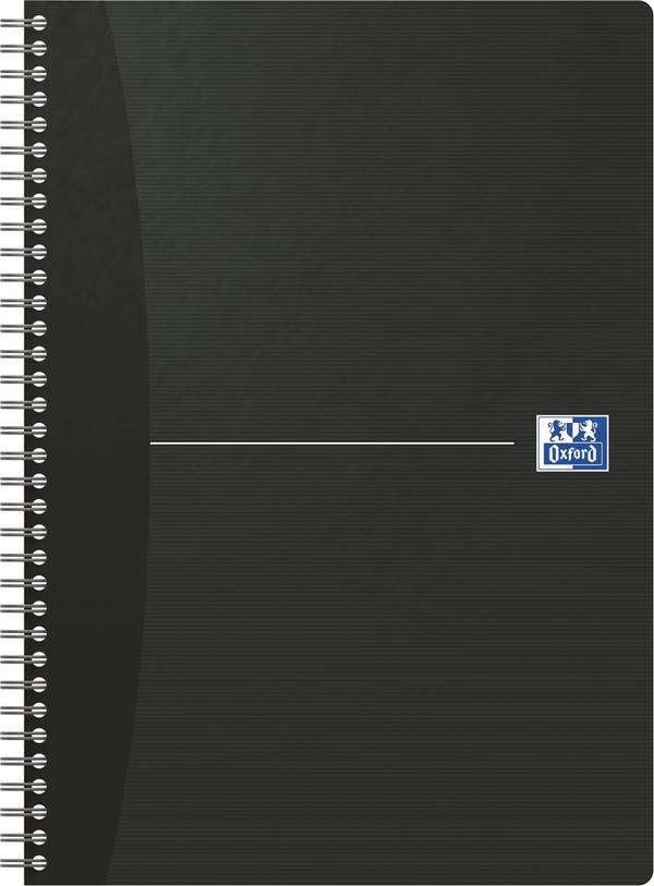 Quaderno spiralato OXFORD Office Essentials Maxi A4 nero rigato 7 mm 100102931