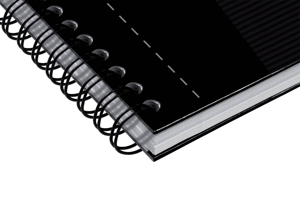 Quaderno spiralato OXFORD Office Essentials Maxi A4 nero rigato 7 mm 100102931-1