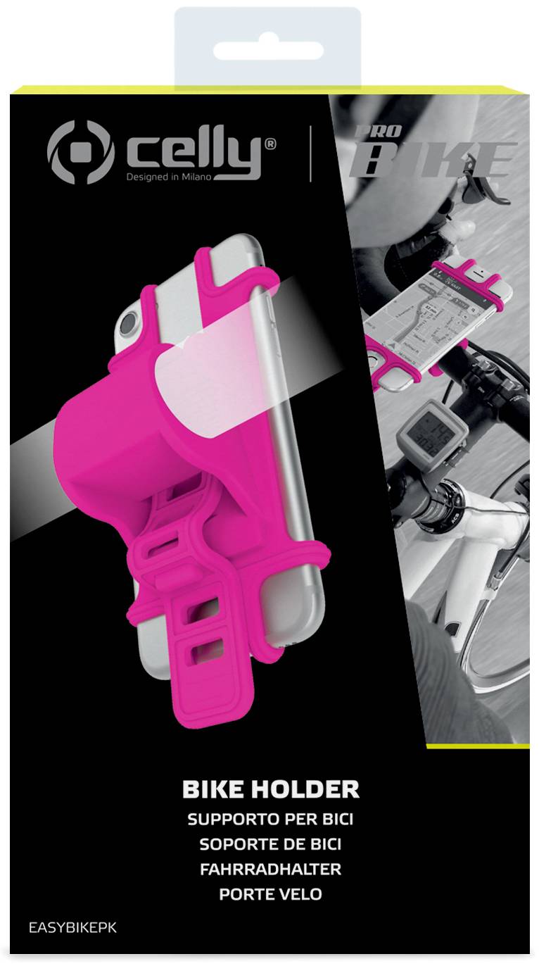 Portacellulare per Bicicletta Celly EASYBIKEPK Rosa Silicone-1
