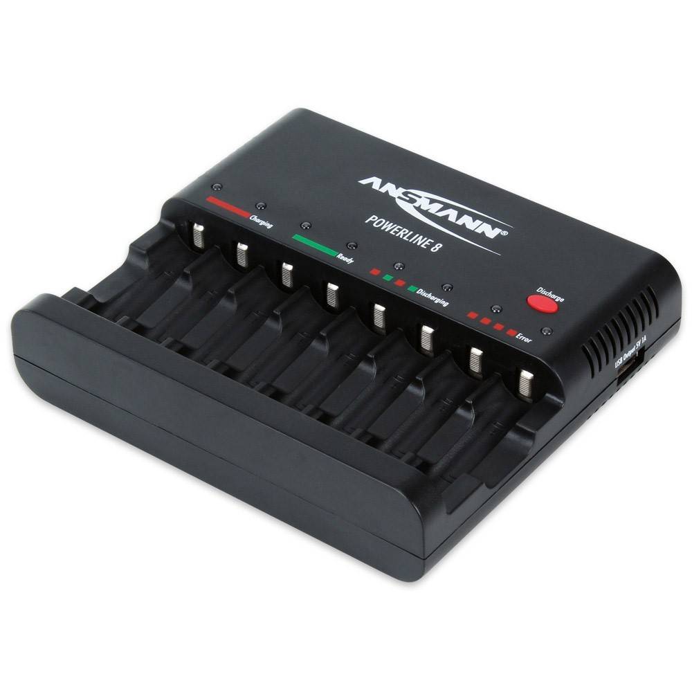Panasonic eneloop standard HR-3UTGB 8 pezzi batterie AA mignon e caricabatterie Ansmann Powerline 8-4