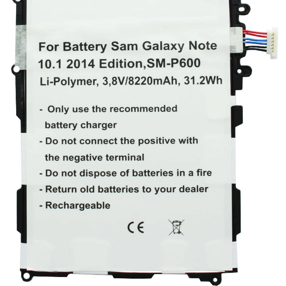 Batteria adatta solo per Samsung Galaxy Note 10.1 2014 Edition SM-P600 batteria T8220E-1