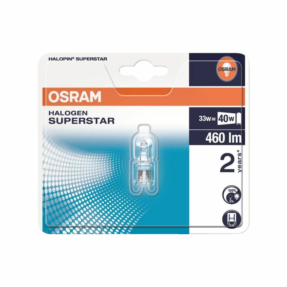 OSRAM Lampadina Alogena ERP: G (A - G) G9 43.0 mm 230 V 33 W Bianco caldo Attacco ad innesto dimmerabile 1 pz.-2