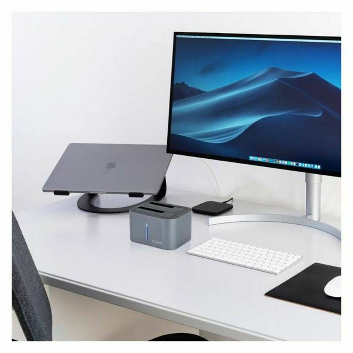 Tooq Docking Station USB 3.0/3.1 Gen 1 - HDD/SSD 2.5", 3.5" SATA - Pulsante Clonazione - Colore Grigio/Nero-4