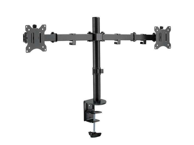 LogiLink - Tischhalterung für 2 LCD-Displays (einstellbarer Arm) - Schwarz - Bildschirmgröße: 43.2-81.3 cm (17"-32")-0