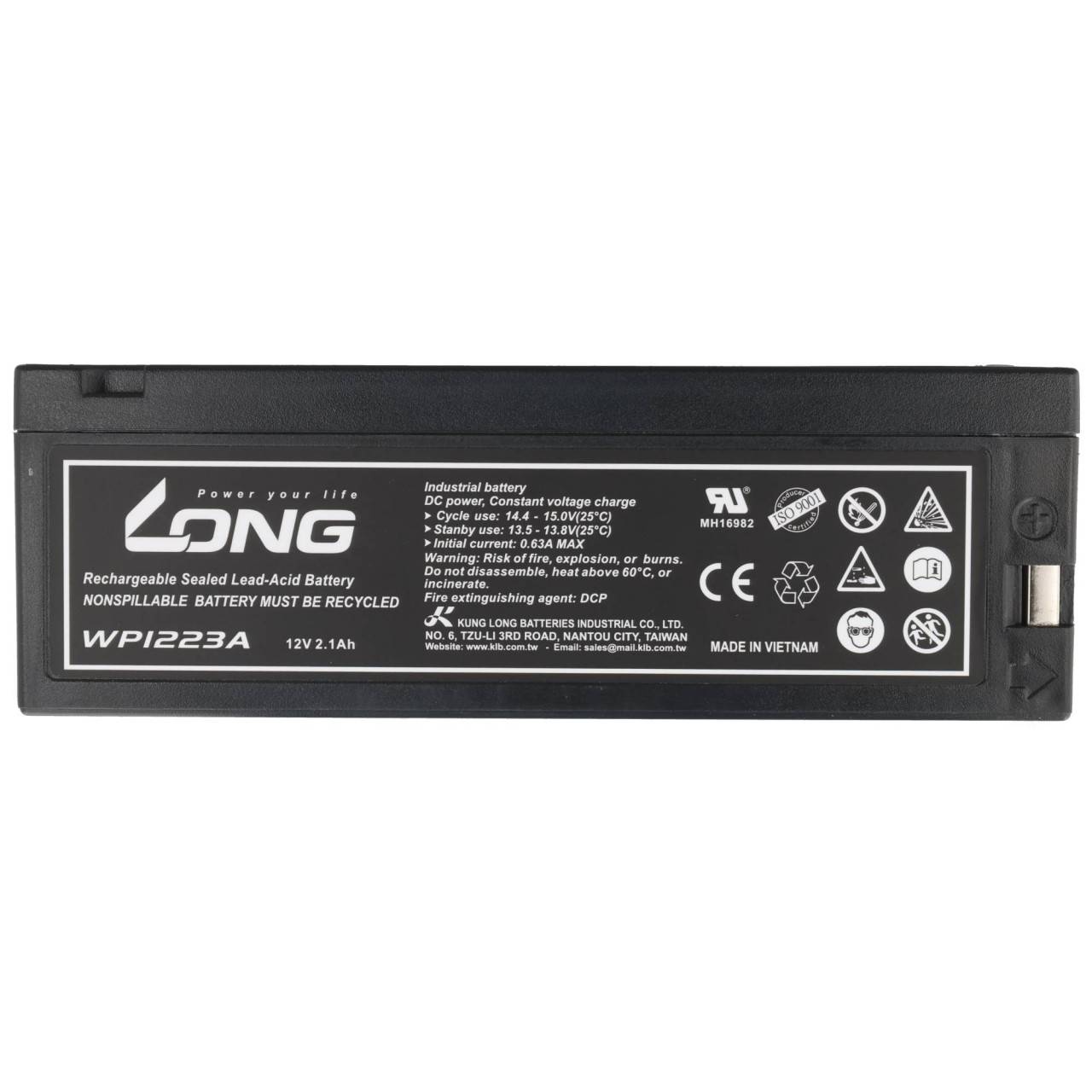 Batteria al piombo AKKUmed adatta per Criticon Dinamap Pro 100, 200, 300, 400BP - 12 V 2100 mAh 180x60x23 mm-0