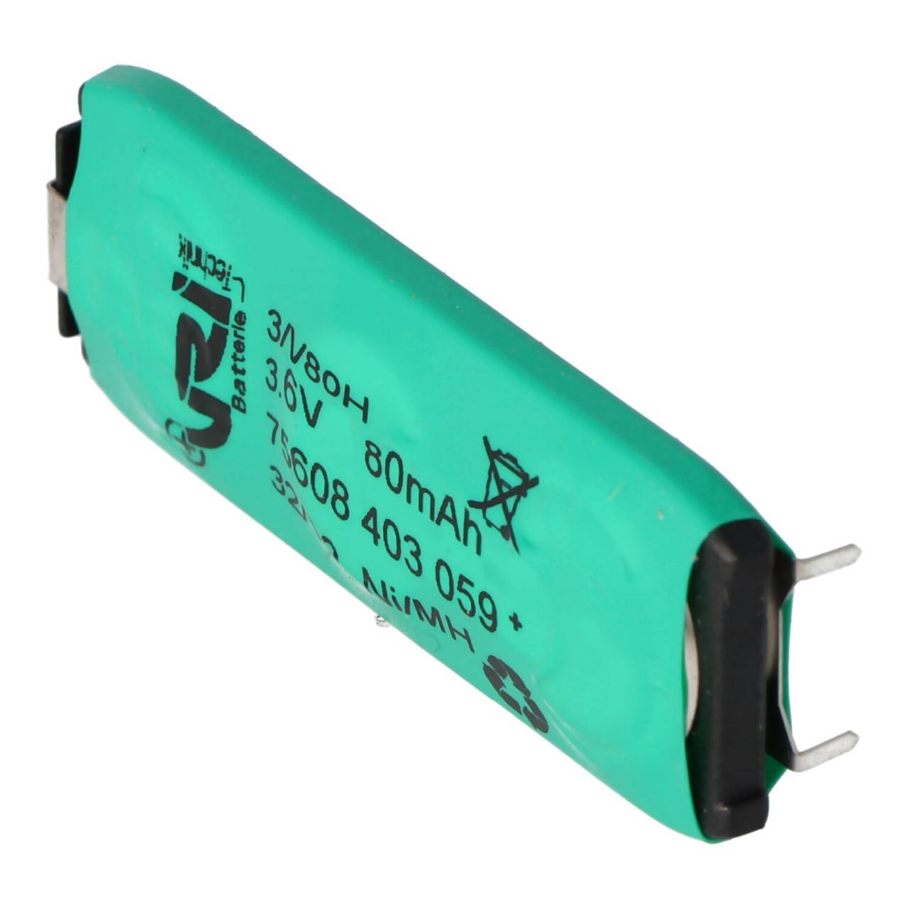 Batteria Varta 3/V80H NiMH, batteria a bottone NiMH ricaricabile, stampa in 3 pezzi 55608403059-0