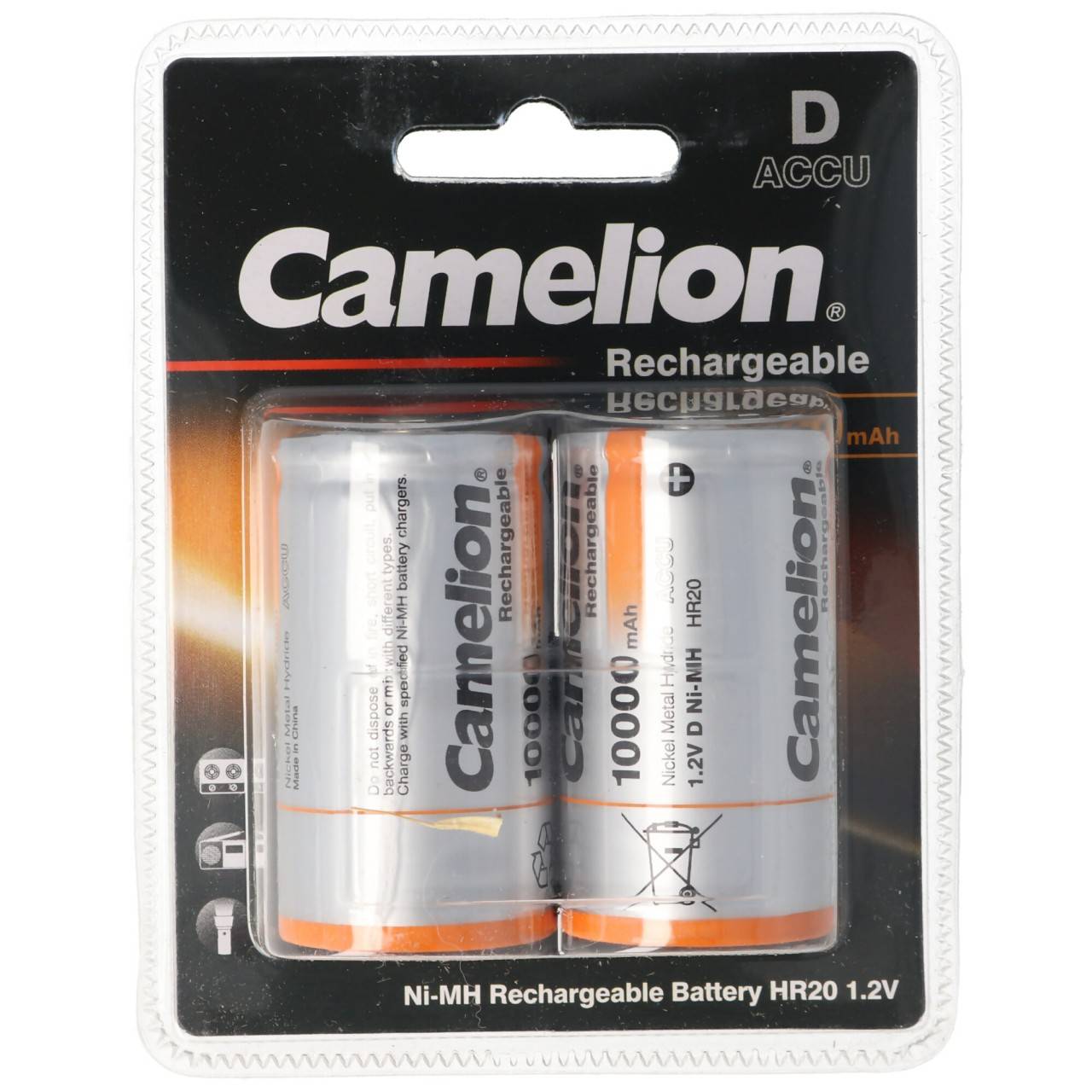 Batteria NiMH Mono D LR20 1,2 Volt con capacità massima di 10000 mAh-0