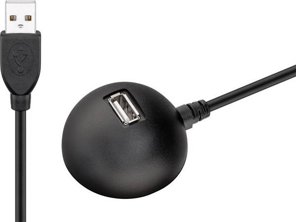 Prolunga USB 2.0 Hi-Speed con supporto, 5V, lunghezza cavo 1,5 metri
