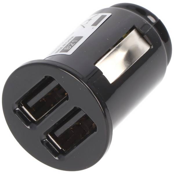 Caricabatteria da auto AccuCell USB - Dual USB - 4.8A con Auto-ID - nero - PICCOLO