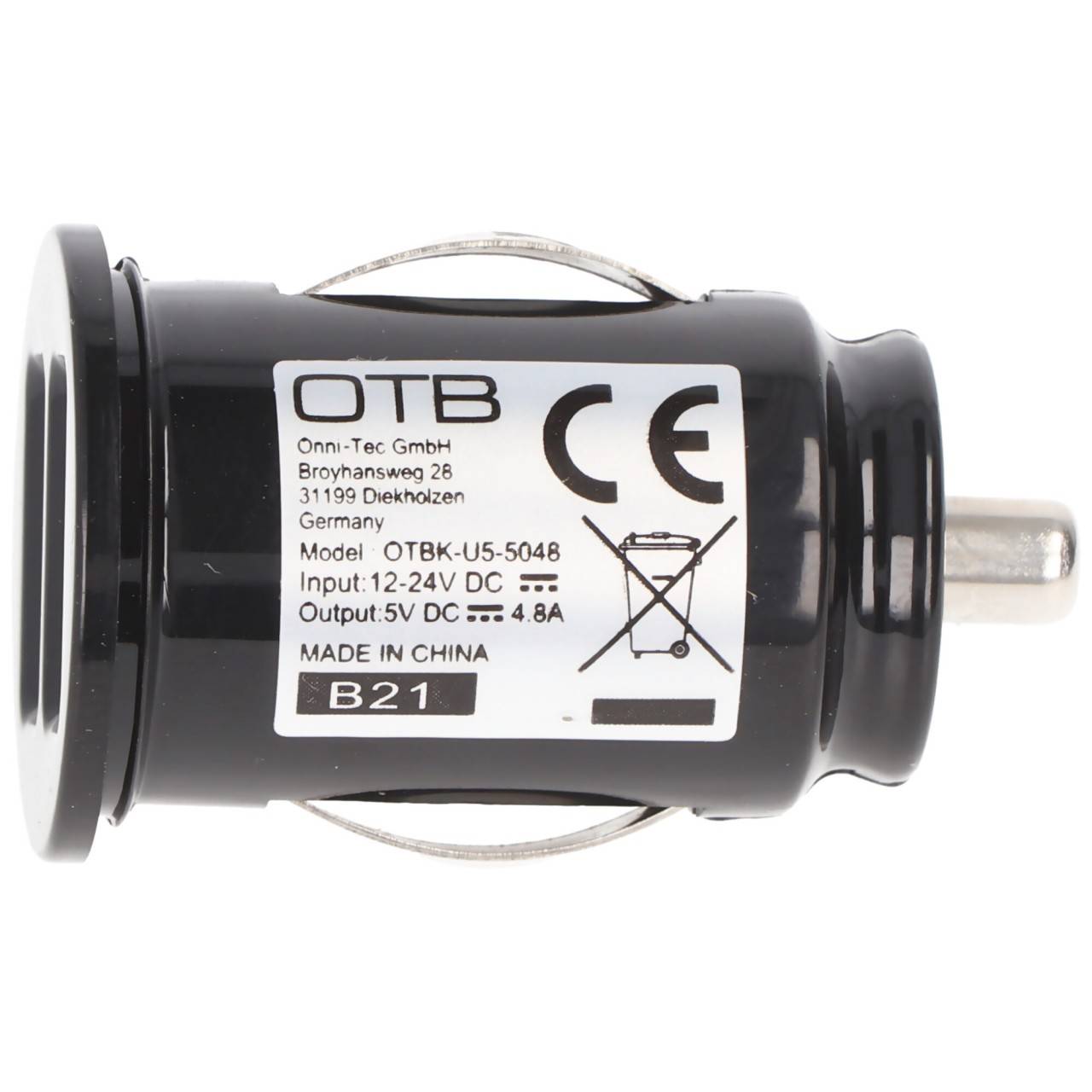 Caricabatteria da auto AccuCell USB - Dual USB - 4.8A con Auto-ID - nero - PICCOLO-2