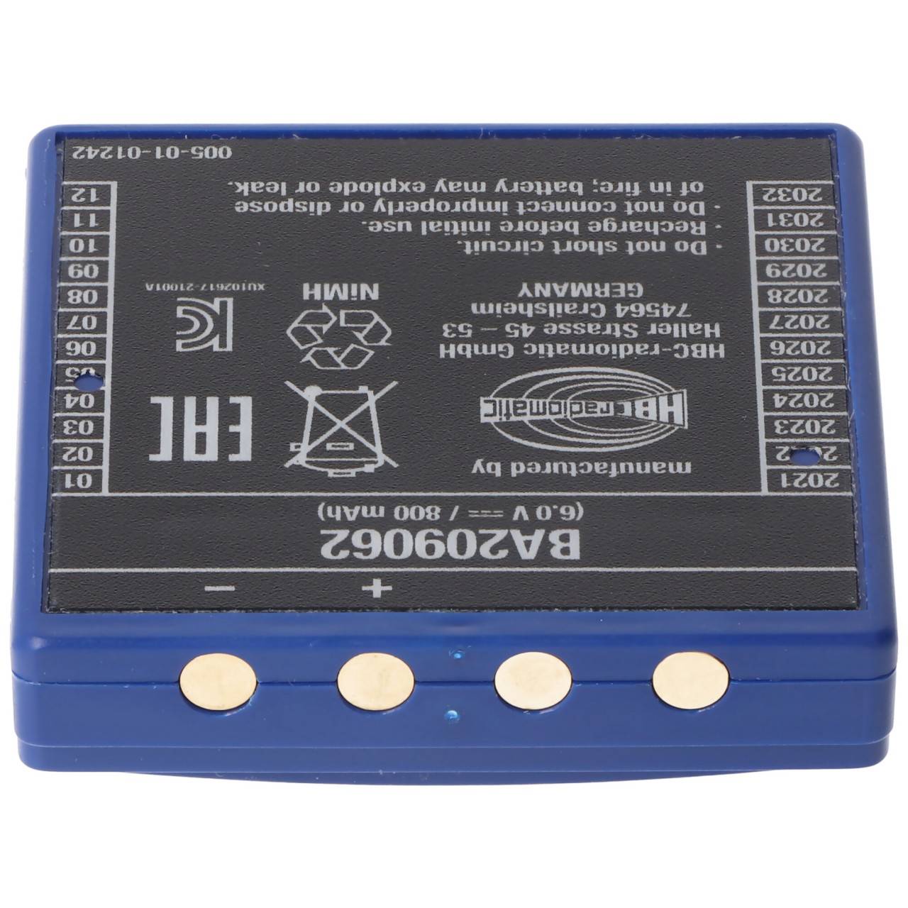 Batteria originale per gru NiMH 6V 800mAh HBC FUB9NM-1