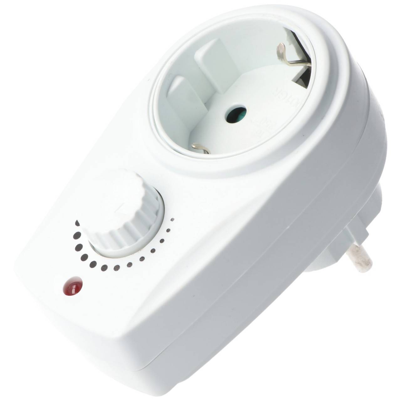Interruttore intermedio 1x contatto di protezione bianco con dimmer-0