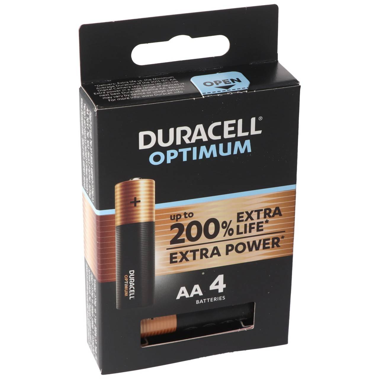 Batterie alcaline Duracell Optimum AA Mignon, 1,5 V LR6 MX1500, pacco da 4 LR06-0