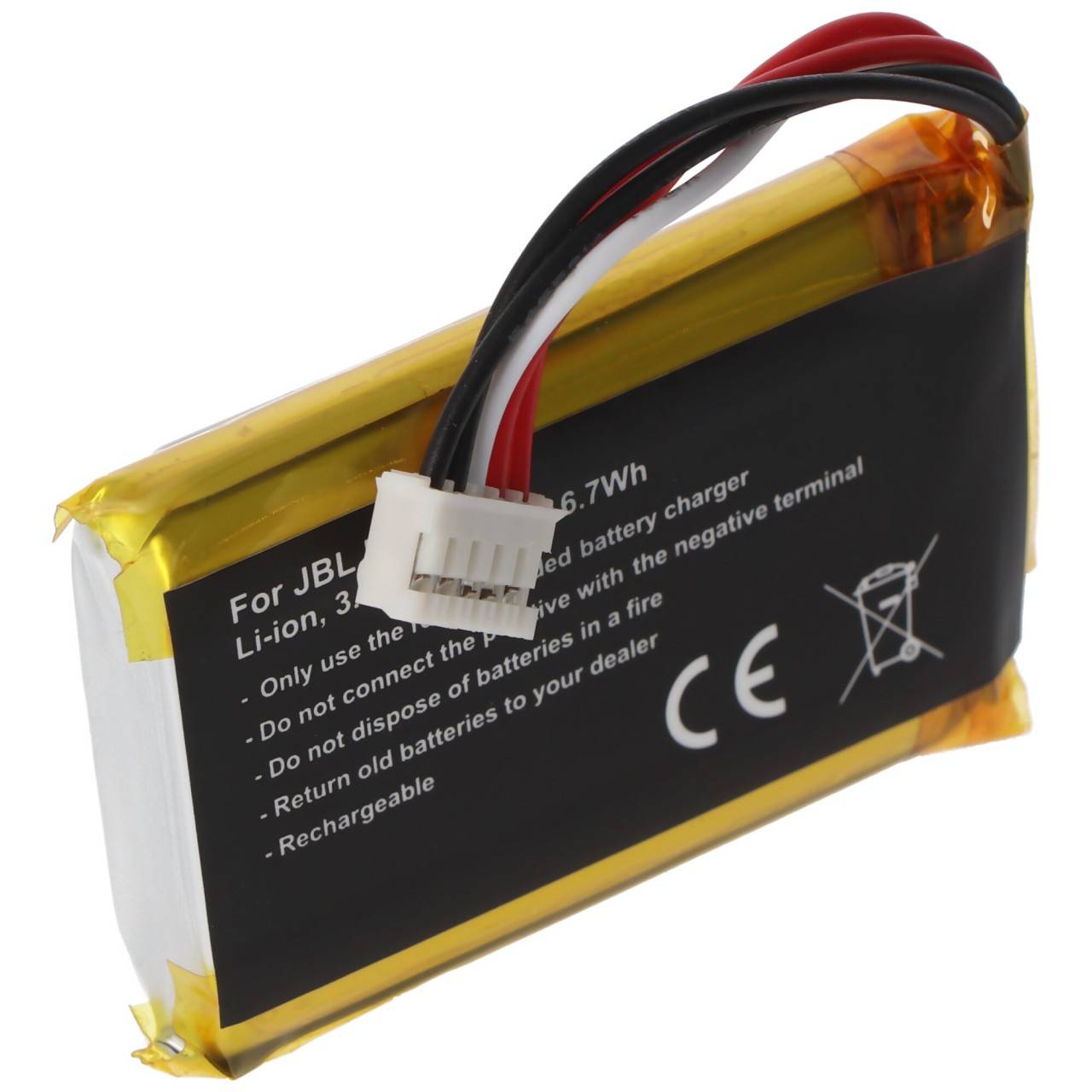 Batteria adatta per JBL Charge Flip 2, JN151PH13849 3,7 Volt 1800 mAh 6,7 Wh Dimensioni circa 56,5x29,5x10mm-2