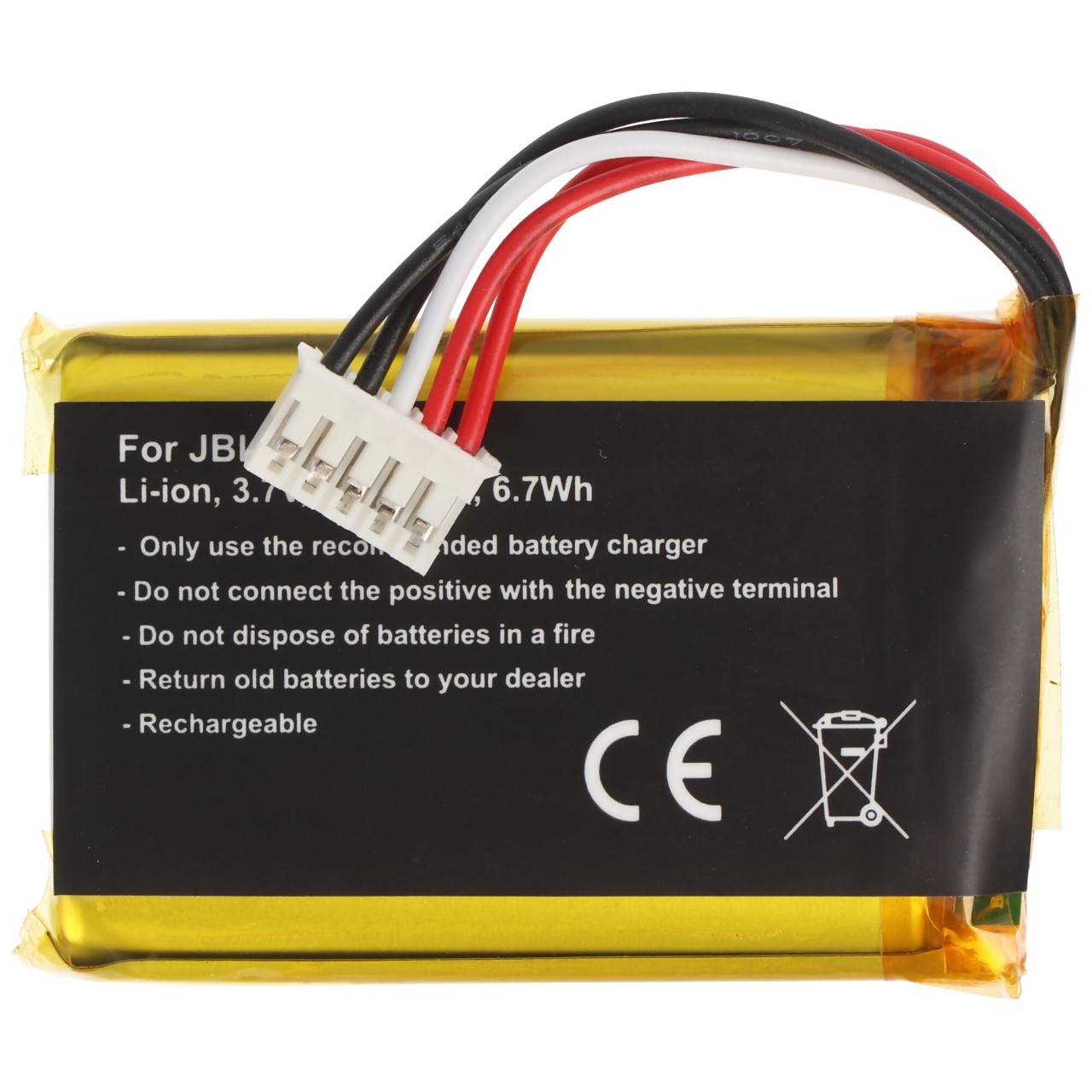 Batteria adatta per JBL Charge Flip 2, JN151PH13849 3,7 Volt 1800 mAh 6,7 Wh Dimensioni circa 56,5x29,5x10mm-3