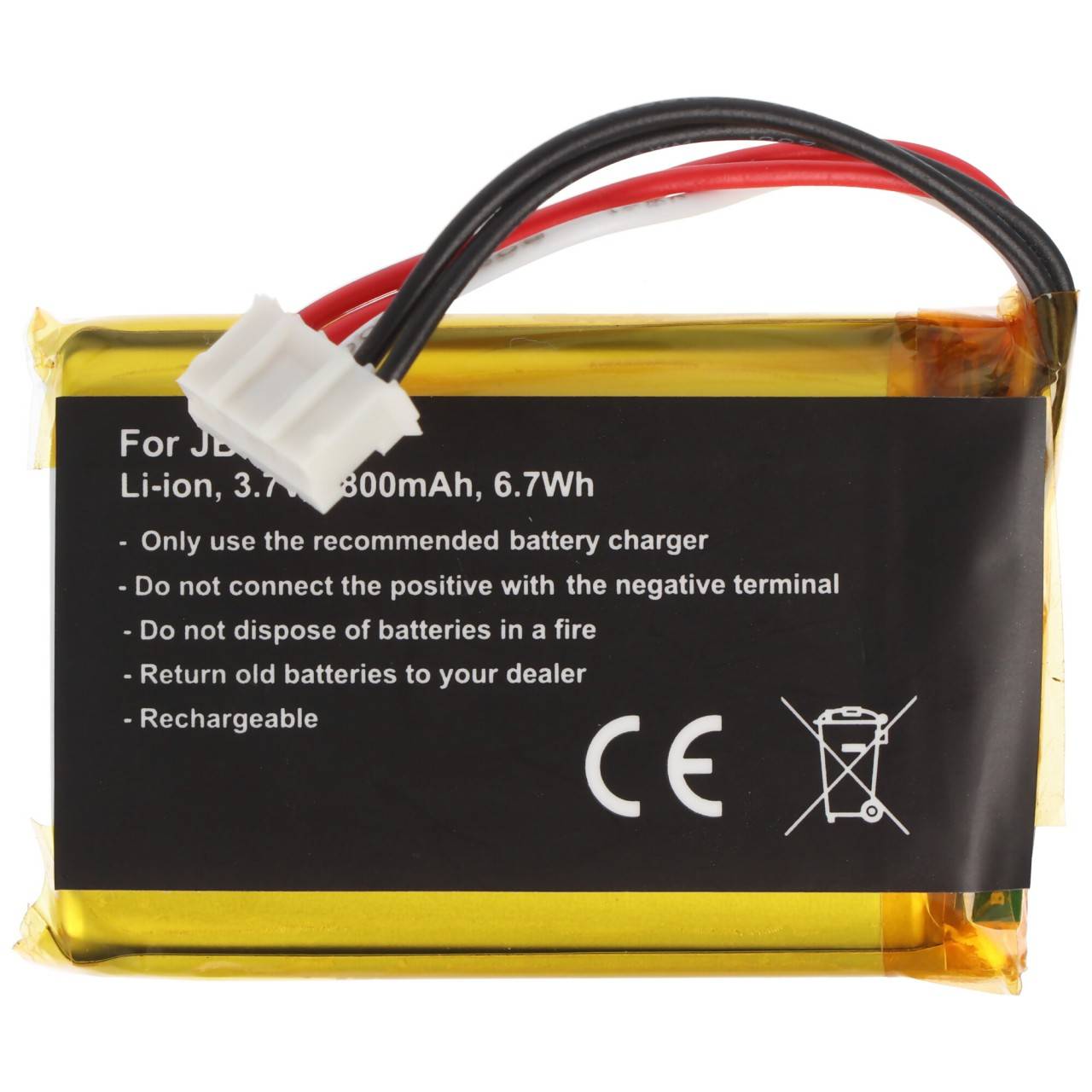 Batteria adatta per JBL Charge Flip 2, JN151PH13849 3,7 Volt 1800 mAh 6,7 Wh Dimensioni circa 56,5x29,5x10mm-4