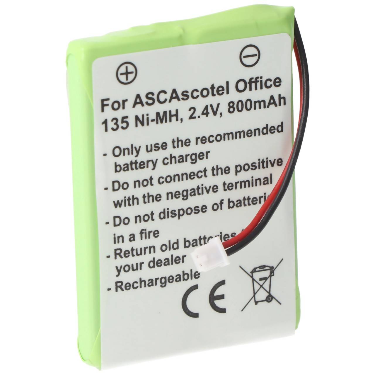 Batteria ASCOM ASCOTEL OFFICE 135 come una batteria replica di AccuCell con 800 mAh-1