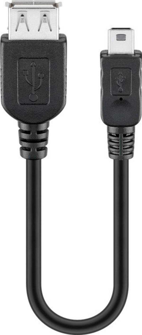 Adattatore Goobay USB 2.0 Hi-Speed 0,2 m - Presa USB 2.0 (tipo A) > Mini presa USB 2.0 (tipo B, 5 pin)