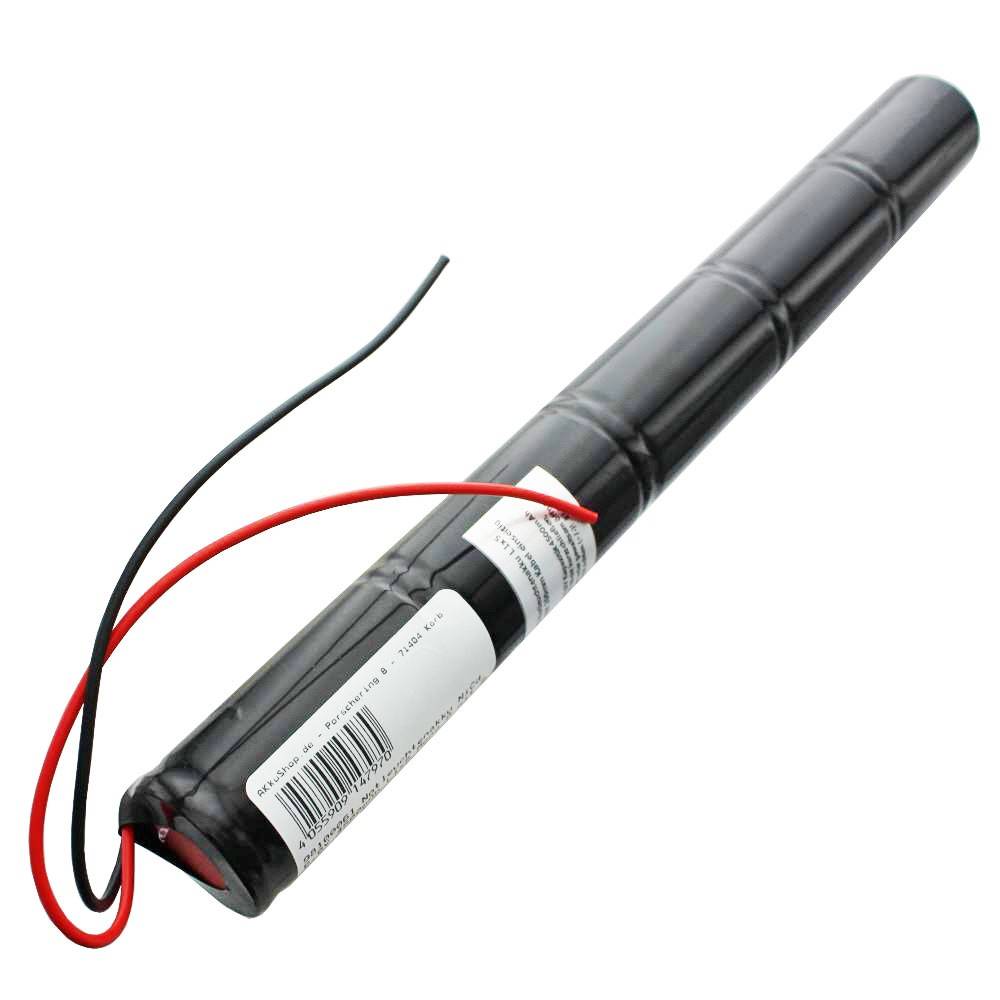 Batteria luce emergenza NiCd 6.0V 4500mAh L1x5 Mono D con cavo 200mm su un lato-0