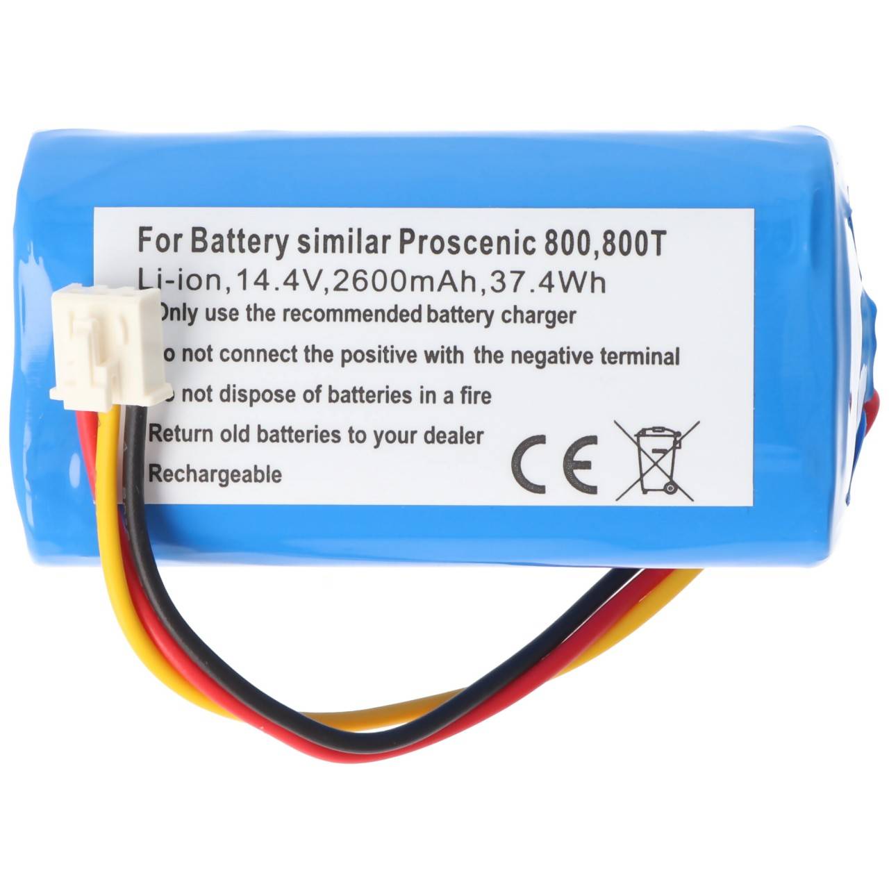 Batteria adatta per batteria agli ioni di litio Proscenic 800T 820T, 830T, 820S solo con la spina bianca, confrontare...-4