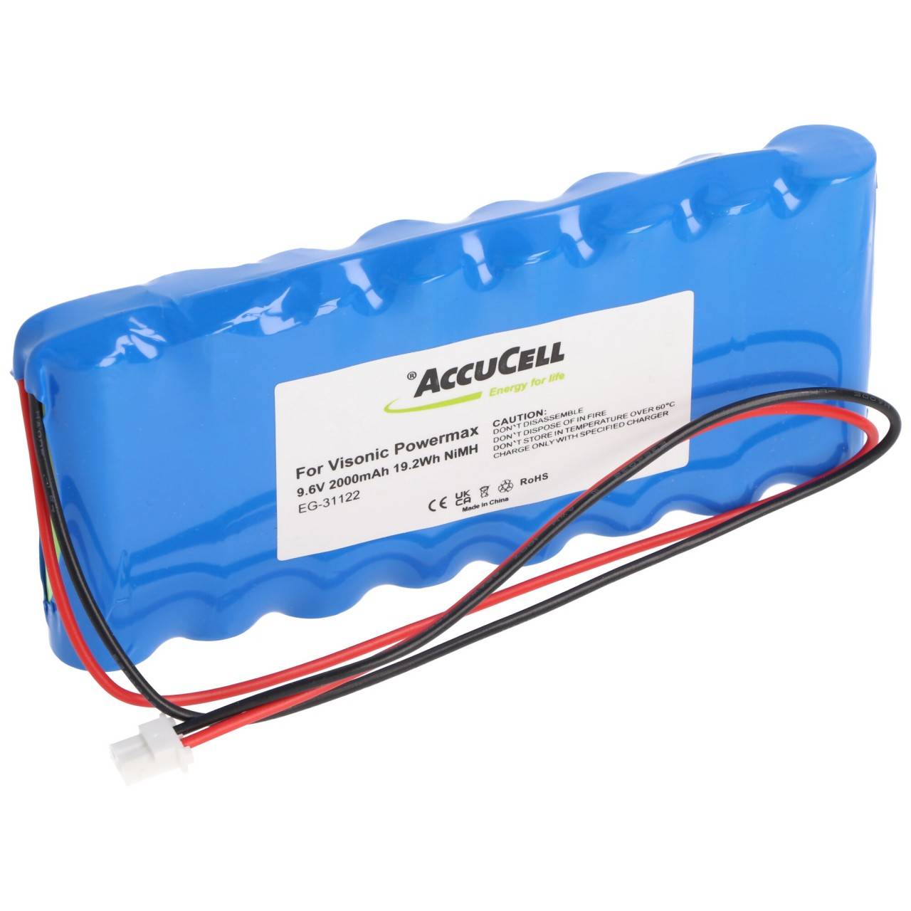 Batteria adatta per Visonic Powermax. Batteria professionale 0-9912-G, 103-300672, GP180AAH8BMX NiMH, 9,6 V, 1800...-0