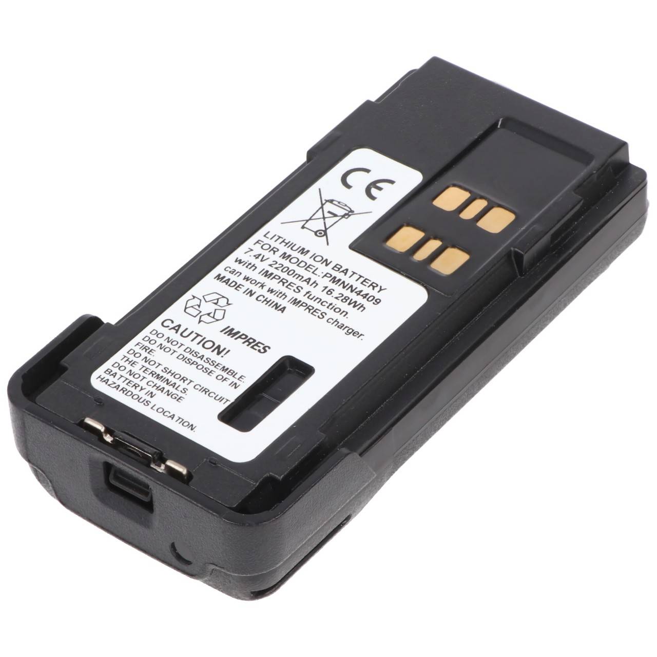 Batteria adatta per Motorola DP4400, DP4800, PMNN4101A, Li-ion, 7.4V, 1650mAh, 12.2Wh, nera, con funzione IMPRES-2