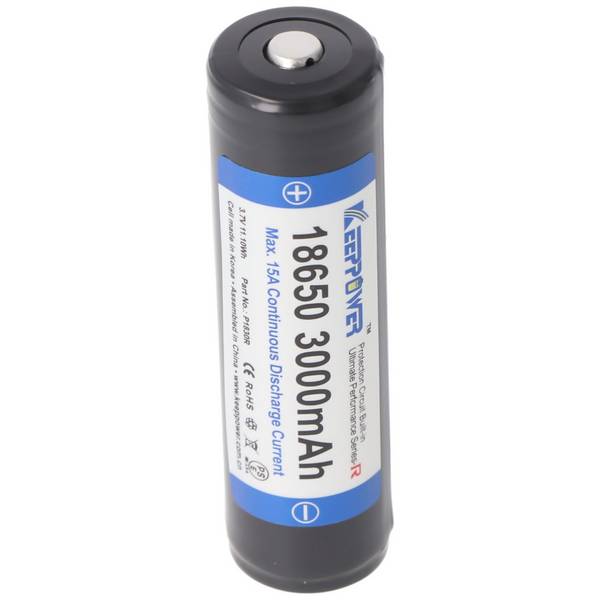 Keeppower 18650 3000mAh 3.6V - 3.7V batteria agli ioni di litio protetta da PCB