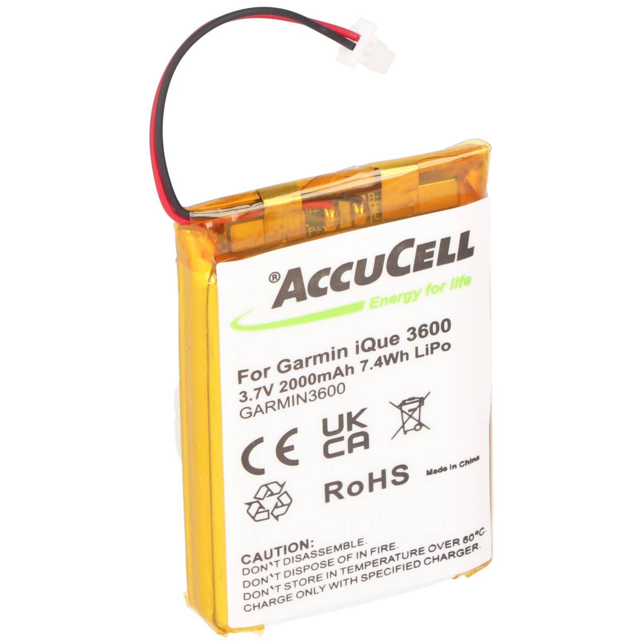 Batteria AccuCell adatta per Garmin A2X128A2, 2000mAh estesa-0