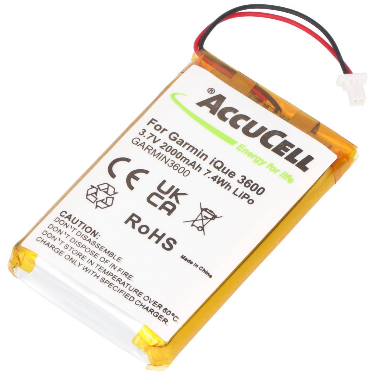 Batteria AccuCell adatta per Garmin A2X128A2, 2000mAh estesa-2