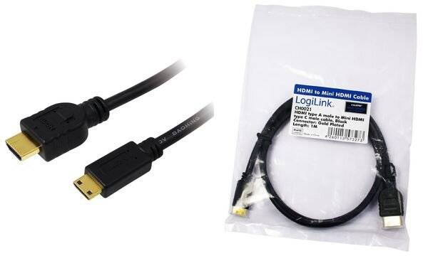 Logilink High Speed with Ethernet - Video-/Audio-/Netzwerkkabel - HDMI - HDMI, 19-polig (M) - Mini-HDMI, 19-polig (M) --2