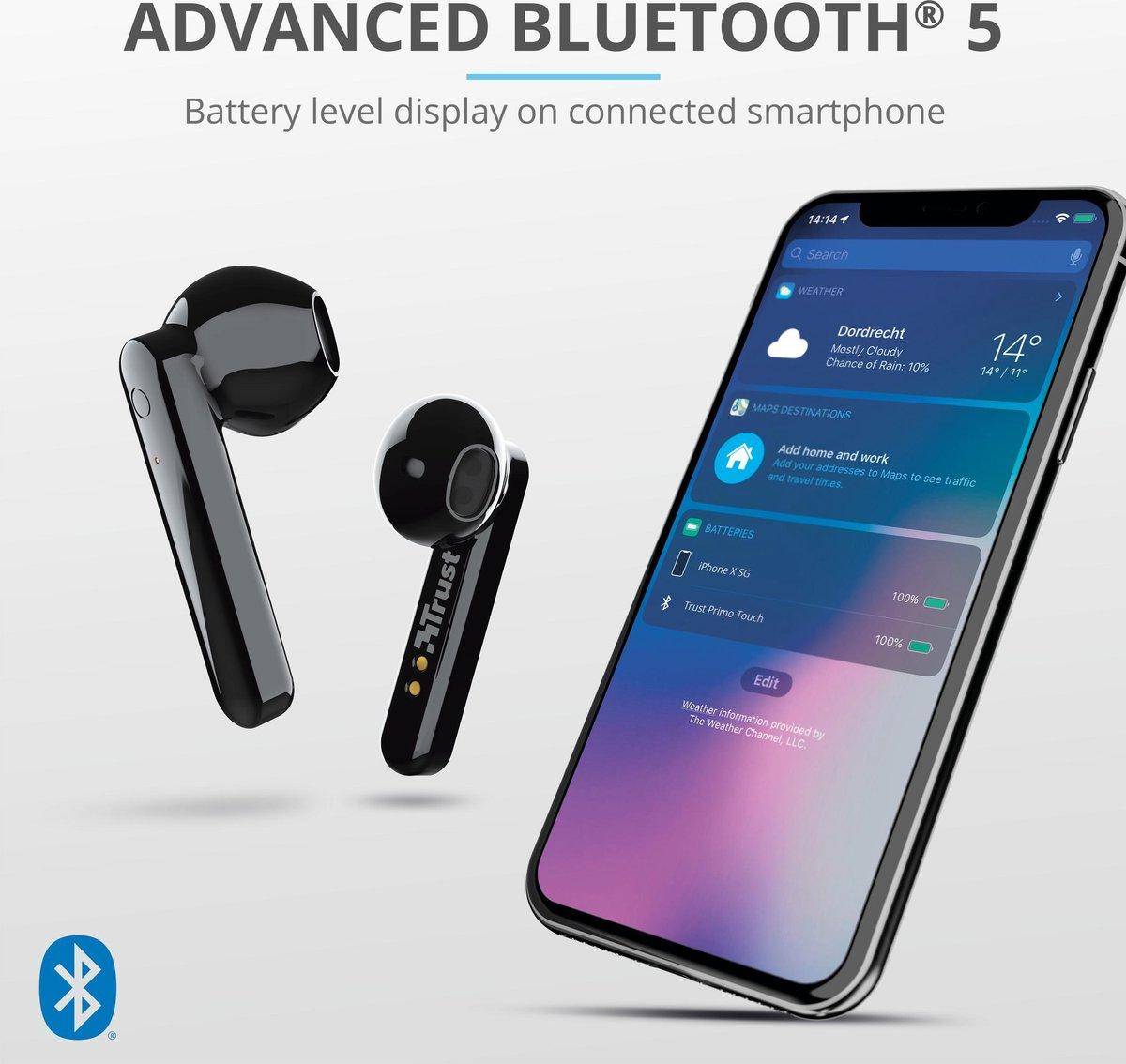 Trust Primo Touch Cuffie auricolari Bluetooth Nero Indicatore di carica della batteria-12